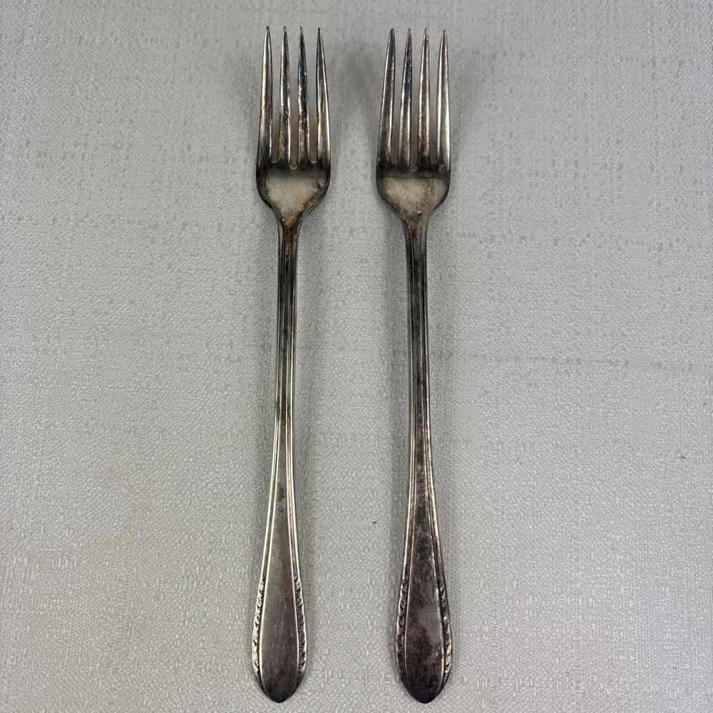 Vintage International‎ Silver Holmes & Edward's FIRST LADY Grille Forks Set Of 2